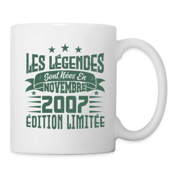 les légendes sont nées en novembre 2007, Cadeau. - Mug blanc - blanc - Droite