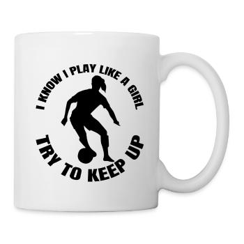 Entraîneur de football Filles de football Femme joueuse de football - Mug blanc - blanc - Droite