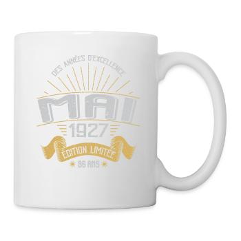Mai 1927 96 Ans Anniversaire Vintage Idée Cadeau - Mug blanc - blanc - Droite