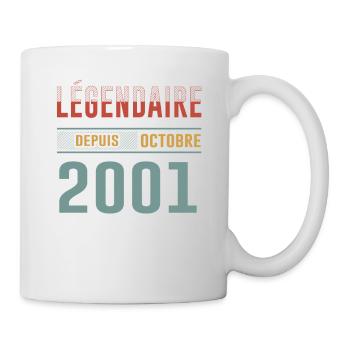 Légendaire Depuis Octobre 2001 Anniversaire - Mug blanc - blanc - Droite