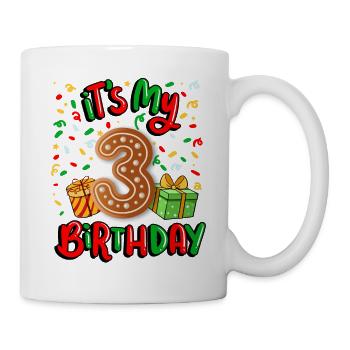 Es Ist Mein 3. Geburtstag Weihnachtsgeschenk 3. - Tasse - Weiß - Rechts