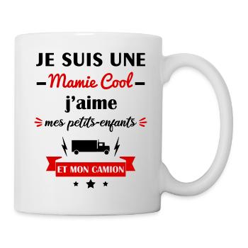 Mamie cool camion, fête des grands-mères, routière - Mug blanc - blanc - Droite