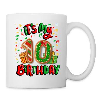 Es Ist Mein 10. Geburtstag Weihnachtsgeschenk 10. - Tasse - Weiß - Rechts