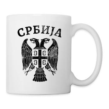 Drapeau des armoiries de l’aigle de Serbie - Mug blanc - blanc - Droite