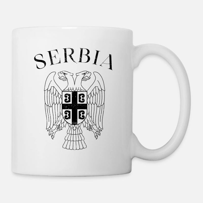 Drapeau des armoiries de l’aigle de Serbie - Mug blanc - blanc