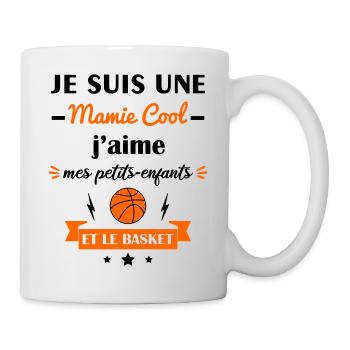 Mamie cool basket, fête des grands-mères, mémé - Mug blanc - blanc - Droite