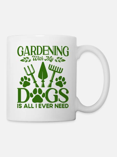 Gartenarbeit Hobbygärtner Hundehalter Geschenk - Tasse - Weiß