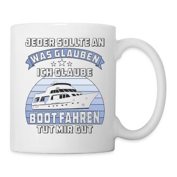 BOOT FAHREN TUT MIR GUT - Tasse - Weiß - Rechts