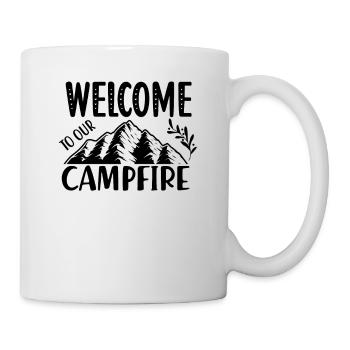 Bienvenue à nos vacances feu de camp - Mug blanc - blanc - Droite