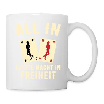 Poltern JGA Mann Bräutigam Junggesellenabschied - Tasse - Weiß - Rechts