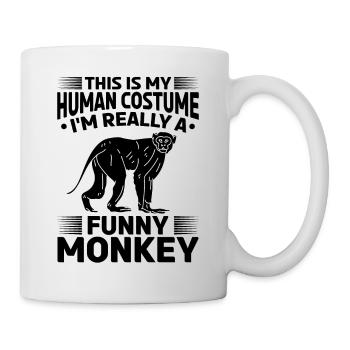 C’est mon costume humain, je suis vraiment un drôle de singe - Mug blanc - blanc - Droite