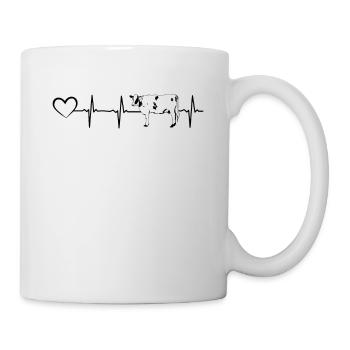 Milk Cow Heartbeat Cow Farmer Dairy Cow Heartline - Tasse - Weiß - Rechts