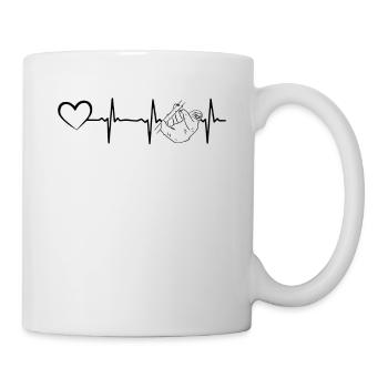 Sloth Heartbeat Heart Sloth Animal Sloth Heartline - Tasse - Weiß - Rechts