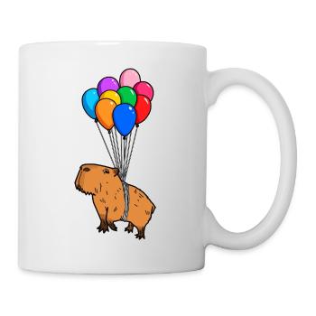 Capybara Giant Cavy Rodent With Balloons Capybara - Mug - white - Right