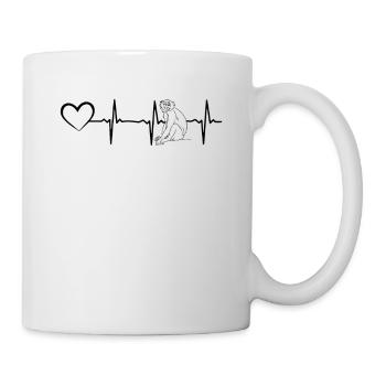Langures Heartline Heart - Monkey Langures Monkey - Tasse - Weiß - Rechts