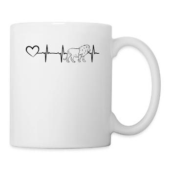 Lion Heartline Heart Lion Animal Lion Heartbeat Li - Tasse - Weiß - Rechts
