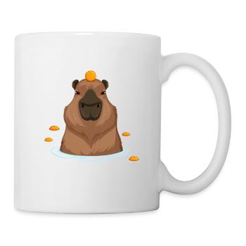 Drôle Capybara Oranges Rongeurs Coin Cochon d’Inde Jeu de mots - Mug blanc - blanc - Droite