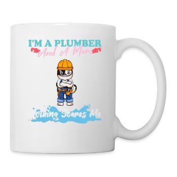 I'm A Plumber And A Mom Nothing Scares Me - Tasse - Weiß - Rechts