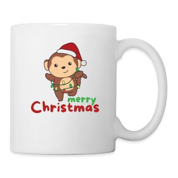 monkey merry christmas winter animals monkeys - Mug - white - Right