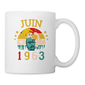 Juin 1963 Anniversaire Vintage Happy Birthday - Mug blanc - blanc - Droite