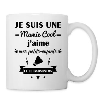 Mamie cool badminton,fête des grands-mères,badiste - Mug blanc - blanc - Droite