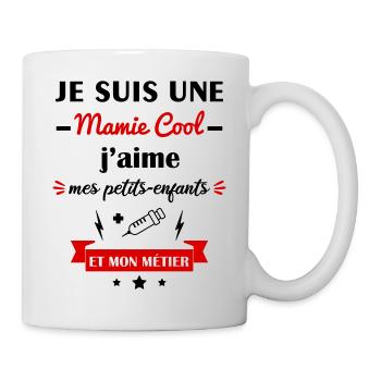 Mamie cool infirmière, fête des grands-mères, mémé - Mug blanc - blanc - Droite