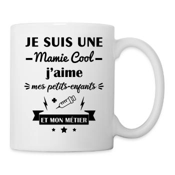 Mamie cool infirmière, fête des grands-mères, mémé - Mug blanc - blanc - Droite