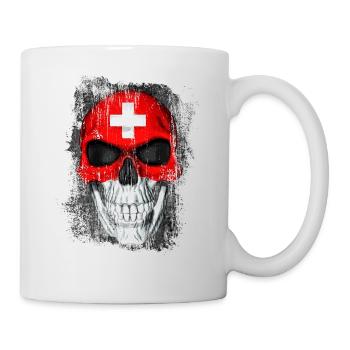 Totenkopf Schweiz - Tasse - Weiß - Rechts