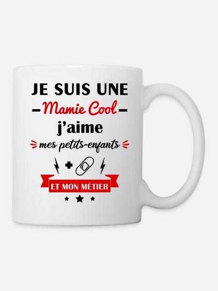 mamie cool aide-soignante, fête des grands-mères - Mug blanc - blanc