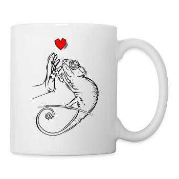 Caméléon Lézard Caméléon Dames Enfants - Mug blanc - blanc - Droite