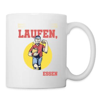 Lustiges Marathon Läufer Laufen Cross Country - Tasse - Weiß - Rechts