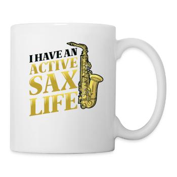 I have an active sax life, jazz saxophone. - Mug - white - Right
