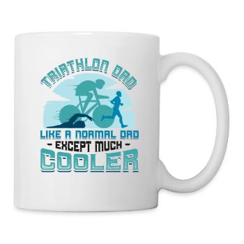 Triathlon-Dad, wie ein normaler Dad, nur cooler. - Tasse - Weiß - Rechts