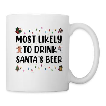 Most likely to Ride Rudolph Lover Funny Christmas - Mug - white - Right