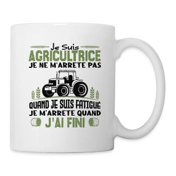Je suis agricultrice je ne m'arrête pas. - Mug blanc - blanc - Droite