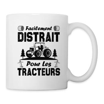 Facilement distrait. pour les tracteurs. - Mug blanc - blanc - Droite