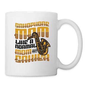 Saxophone Mom,Like A Normal Mom, But Saxier Band. - Tasse - Weiß - Rechts