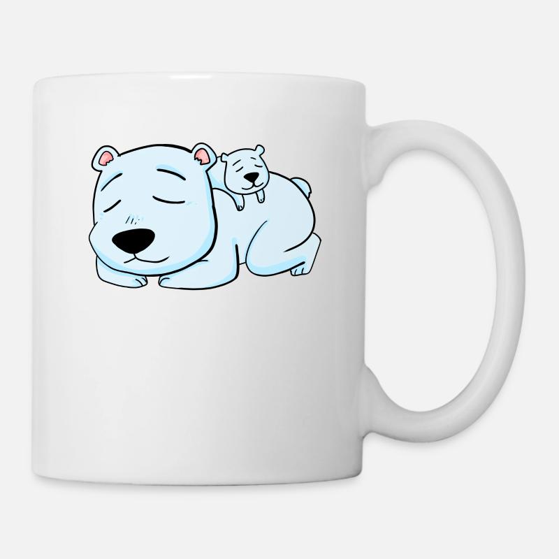 Eisbär mit Baby Eisbär - Tasse - Weiß