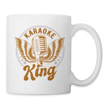 King Karaoke Bar, Party, Firmenfeier Männer Herren - Tasse - Weiß - Rechts