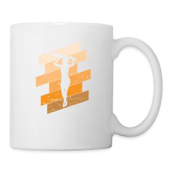 Surfing Woman with Surfboard Surfing Wind - Mug - white - Right