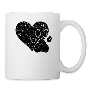 Cœur de patte - Mug blanc - blanc - Droite