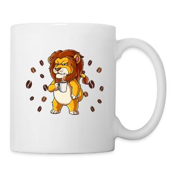 Einatmen Ausatmen Ignorieren Kaffee Löwe - Tasse - Weiß - Rechts