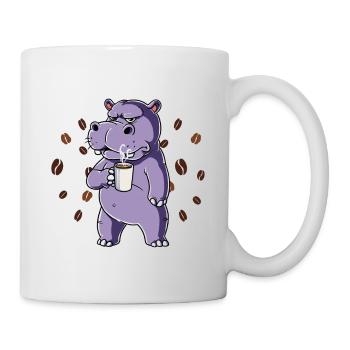Nicht Ansprechen Vor Dem Ersten Kaffee Nilpferd - Tasse - Weiß - Rechts