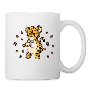 Einatmen Ausatmen Ignorieren Kaffee Leopard - Tasse - Weiß - Rechts