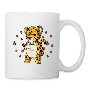 Nicht Ansprechen Vor Dem Ersten Kaffee Leopard - Tasse - Weiß - Rechts