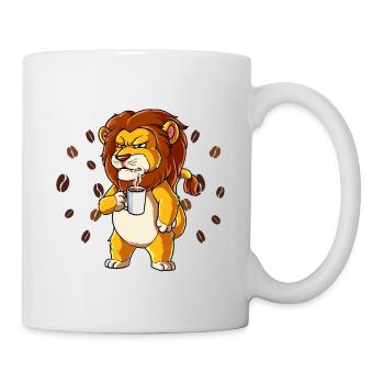 Nicht Ansprechen Vor Dem Ersten Kaffee Löwe - Tasse - Weiß - Rechts