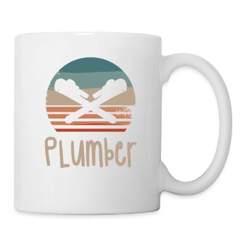 Retro Vintage Classic Plumber Plumbing - Mug - white - Right