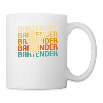 Retro Vintage Classic Bartender Bartending - Tasse - Weiß - Rechts