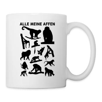 Affen Schimpanse Orang-Utan Affe - Alle Meine Affe - Tasse - Weiß - Rechts