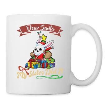 Cher Père Noël Ma sœur l’a fait frères et sœurs Noël - Mug blanc - blanc - Droite